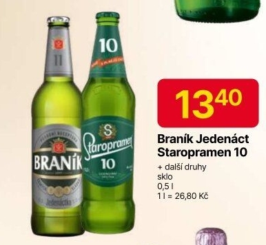 Pivo světlý ležák 11° Jedenáctka Braník