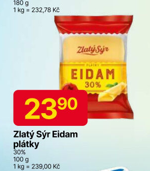 Sýr Eidam 30% Zlatý sýr Milkpol