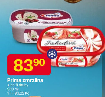 Zmrzlina ve vaničce Prima