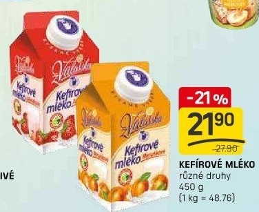 Kefírové mléko ochucené Mlékárna Valašské Meziříčí