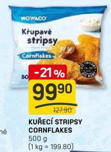 Kuřecí stripsy mražené Cornflakes Nowaco