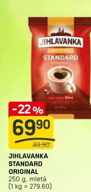 Mletá káva Standard Jihlavanka