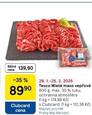 Maso mleté vepřové Tesco