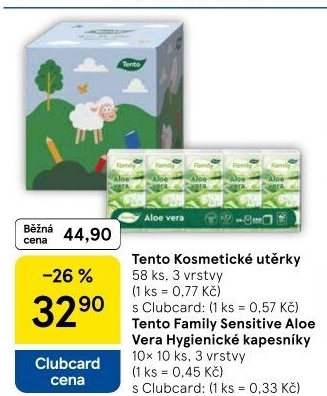 Papírové kapesníčky 3vrstvé Tento - box