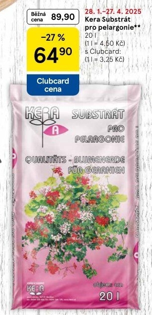 Substrát pro muškáty / pelargonie Kera