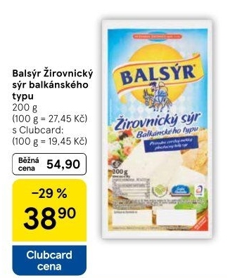 Sýr Balsýr Mlékárna Žirovnice