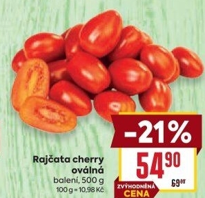 Rajčata cherry oválná