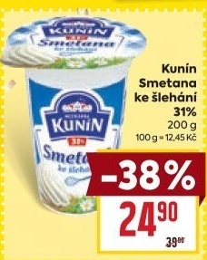 Smetana ke šlehání Mlékárna Kunín 31%