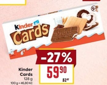 Sušenka s náplní Cards Kinder