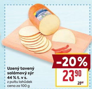 Sýr uzený salámový 44% Jihočeský Madeta