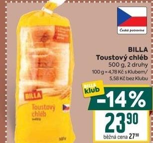 Toustový chléb Billa