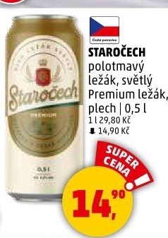Pivo světlý ležák Premium Staročech