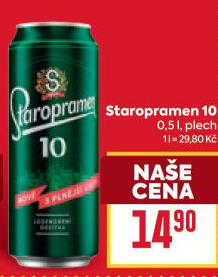 Pivo světlé výčepní 10° Staropramen