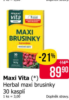 Doplněk stravy Brusinky Herbal MaxiVita