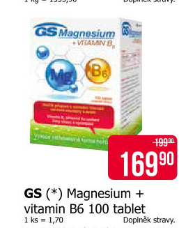 Doplněk stravy Magnesium + vitamin B6 GS