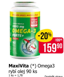 Doplněk stravy Omega 3 Forte + MaxiVita