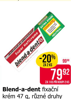 Fixační krém na zubní protézu Blend-a-dent