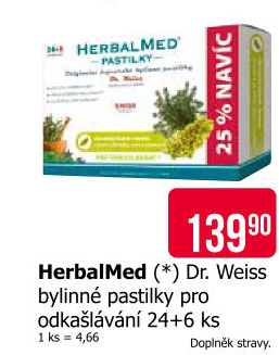 Pastilky pro odkašlávání HerbalMed Dr. Weiss