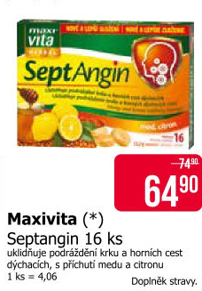 Pastilky proti nachlazení SeptAngin MaxiVita