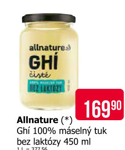 Přepuštěné máslo Ghí Allnature
