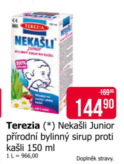 Sirup pro děti proti kašli Nekašli Junior Terezia