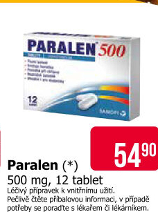 Tablety proti horečce a bolesti 500 Paralen