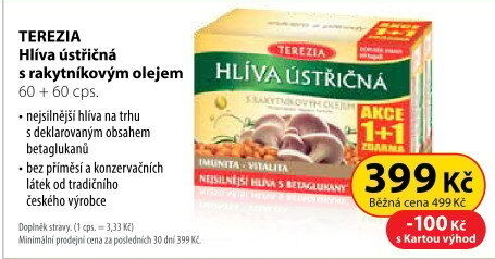 Doplněk stravy Hlíva ústřičná s rakytníkovým olejem Terezia Company