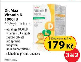 Dr. Max Vitamin D 1000 IU 60 žvýkacích tablet