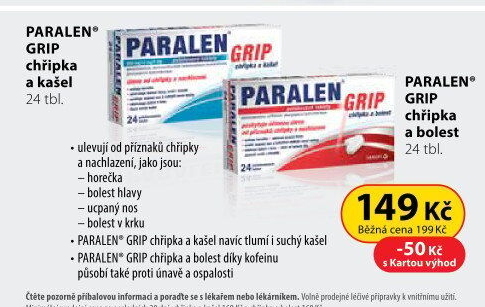 Tablety chřipka a kašel Grip Paralen