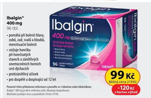 Tablety proti bolesti 400 Ibalgin