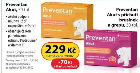 Tablety proti chřipce a nachlazení Akut Preventan