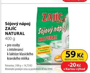 Zajíc Sójový nápoj Natural sáček 400 g doypack