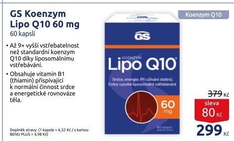 Doplněk stravy koenzym Lipo Q10 60 mg GS