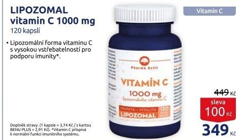Doplněk stravy Lipozomal Vitamín C Phrama Activ