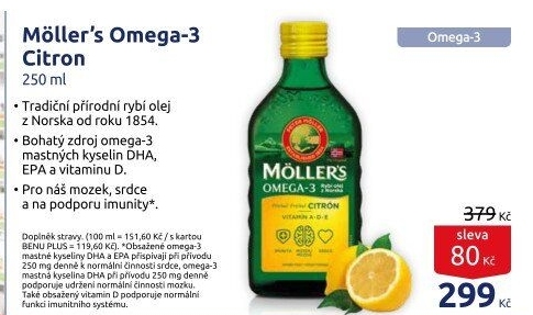 Doplněk stravy rybí olej Omega 3 Möller'