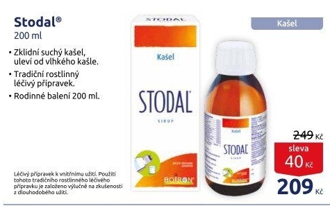 Homeopatikum sirup proti kašli Stodal