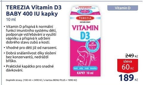 Kapky Vitamin pro děti D3 Baby Terezia