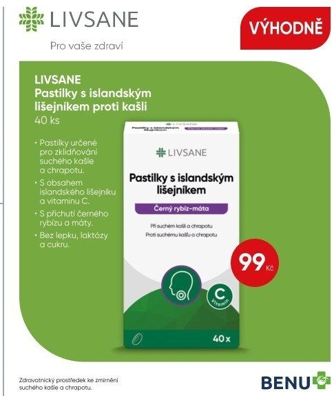 Pastilky proti kašli Livsane