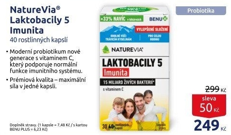 Probiotika Laktobacily 5 Imunita NatureVia Swiss
