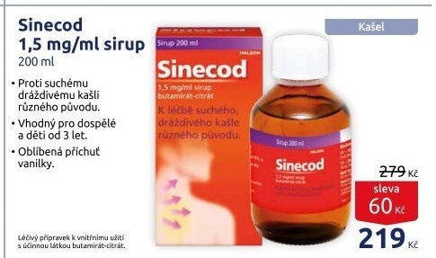 Sirup proti kašli Sinecod