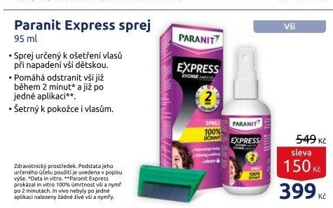 Sprej proti vším Express Paranit