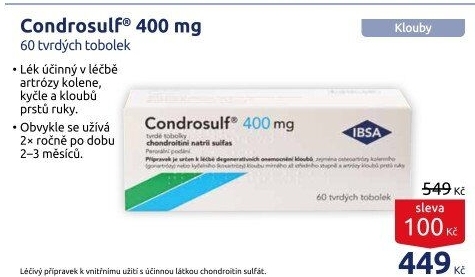 Tablety k léčbě artrózy Condrosulf 400 IBSA