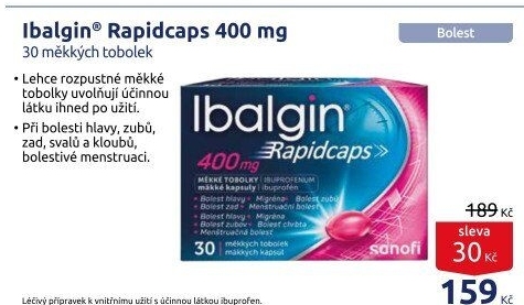 Tablety proti bolesti Rapidcaps Ibalgin