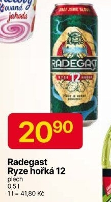 Pivo světlý ležák 12° Ryze hořká Radegast