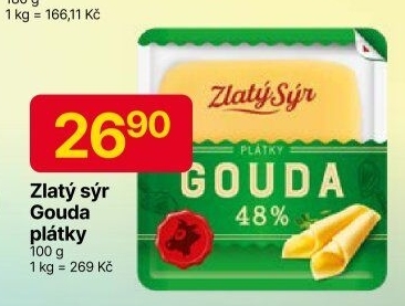Sýr Gouda 48% Zlatý sýr Milkpol