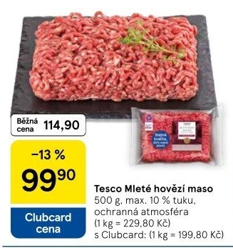 Hovězí mleté maso Tesco