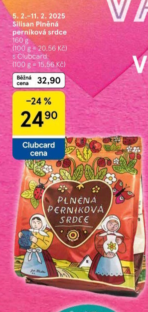 Plněná perníková srdce Silisan
