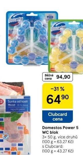 WC blok tuhý Power 5 Domestos