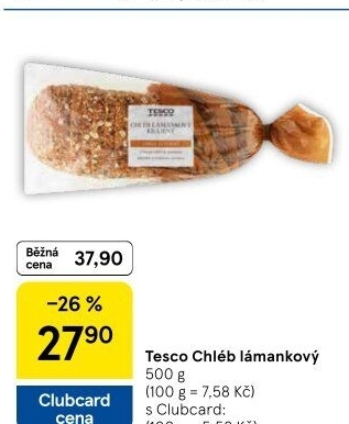Chléb lámankový Tesco