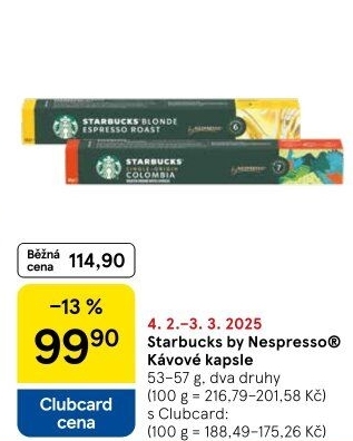 Kapsle Nespresso Starbucks